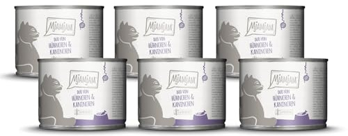 MjAMjAM - Comida húmeda Premium para Gatos - Duo de jugoso Pollo y Conejo con Calabaza al Vapor, Pack de 6 (6 x 200 g), sin Cereales con Extra de Carne