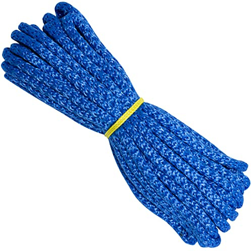 AERZETIX - C65328 - Cuerda Trenzada en Polipropileno Ø8mm x 10m - Resistencia a los Rayos UV - excelente Visibilidad Correa mercería Ocio Colgar Interior Exterior jardinería - Color Azul