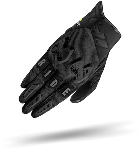 SHIMA Drift GLV Guantes Moto Mujer Cuero Homologados Corto Verano Motos Guante Ventilado Certificatos con Protección Motorista Racing Protecciones Ventilación Verão (Femenino, Negro, L)