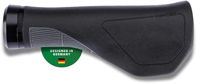 CONTEC Fahrrad-Griff Merge City Ergo, D3-Dreikomponenten, Gummi, G-Link-System, Ergonomische, Stoßdämpfend, Wetterfest, Schwarz, Paar