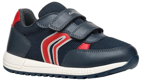Geox J ALBEN Boy C - Scarpe da Ginnastica Bambino, Navy/Red,
