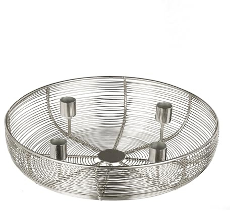 EGLO LIVING Adventskranz Hagony, Kerzenhalter Gestell für 4 Adventskerzen, Advent Kerzenständer für Stabkerzen, Tischdeko Weihnachten aus Metall in Silber, ⌀ 30,5 cm | Advent Kerzenständer für Stabkerzen, Tischdeko Weihnachten aus Metall in Silber, ⌀ 30,5 cm