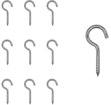 WEAXIO 15 ganci a vite, in acciaio inox 304, M3 x 40 mm, Heavy Duty, gancio da soffitto, gancio autofilettante per oggetti da appendere