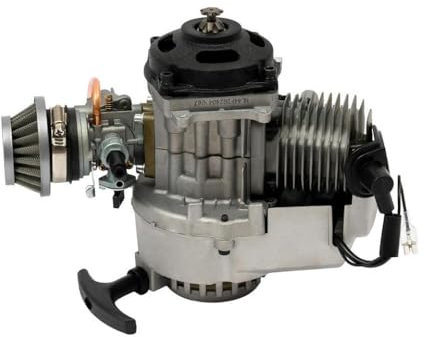 49cc 2-Takt-Motor mit Seilzugstarter Kompatibel mit Dirtbikes, Pocketbikes, Geländefahrzeuge und Motorräder, kompatibel mit PIT-Quads