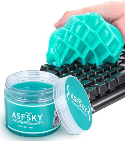 ASFSKY Car Cleaning Gel Kit for Interior Keyboard Cleaner Cleaning Gel Dust | Universal for PC Keyboards, Car Detailing, and Electronics – Reusable Slime for Home & Office (Grün)