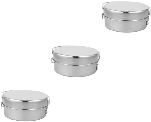 Hemobllo Ensemble De 3 Casseroles en Acier Inoxydable Équipement De Cuisine De Camping Accessoires De Camping Ustensiles De Cuisine De Camping pour Casseroles Poêles Ustensiles De