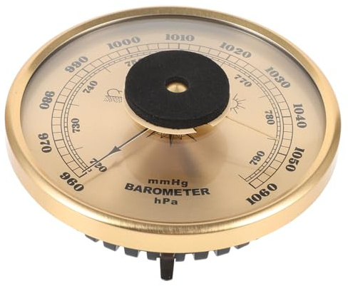 HANABASS Pointers Type Insert Barometer and Thermometer Indoor Wall Weather Station 108mm Adjustable Dual Metal Hygrometer for Home and Garden