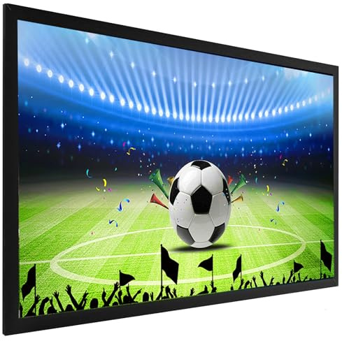 Écran de Projection Mural à Cadre Fixe de 72, 84, 92 et 100 Pouces, Format 16:9, Compatible HD et 3D, pour Home Cinéma, Bureau et Intérieur(84inch)