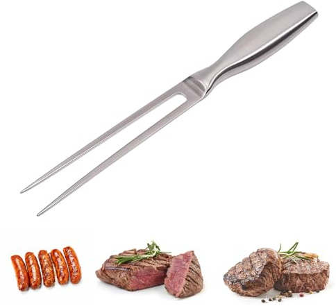 Fleischgabel Edelstahl, Fleischgabel, Lange Gabel für Camping und Picknick, Professionelle Küchenhilfe, 27 cm Länge mit Rostfreiem Design, Leicht zu Reinigen und Langlebig