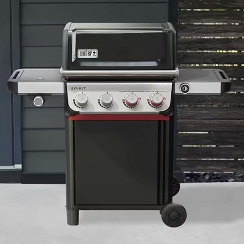 Weber Spirit EX-435 - Barbacoa de gas, color negro, tecnología inteligente con termómetro integrado