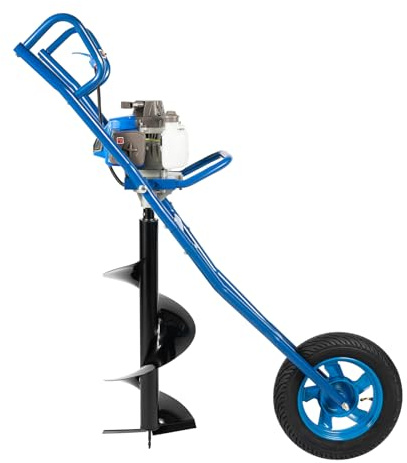 63CC Tarière à essence avec chariot à main, 2,2 kW, Ø 300 mm, foret mobile pour construction de clôture et jardin, tarière robuste