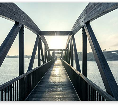 Fotomurales B&D XXL - 200x140 cm XXL Papel pintado tejido no tejido Decoración de Pared decorativos Murales moderna Diseno Fotográfico puente sol c-B-0086-a-d