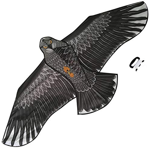 Sun Kites Großer Adler Flug-Drachen für Kinder & Erwachsene - Riesiger Spannweite! Lebensecht! - Schwarz