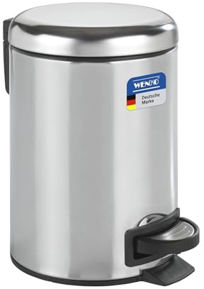Wenko Cubo de Pesal Leman Brillo en Acero Inoxidable, Brillante, 17 x 17 x 27 cm x 3 l