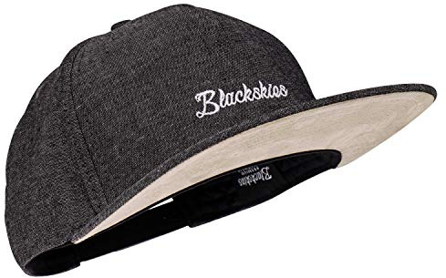 Blackskies EOS Snapback cap | Uomo Donna Cappellino in Jeans con Visiera | Unisex Premium Cappellino da Baseball in Denim - Nero cap - Streetwear Outdoor Estate Tempo Libero