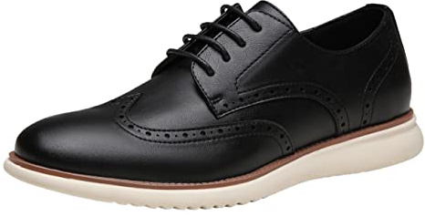 Jousen Mens Dress Shoes Oxfords Casual Wingtip Brogue Classic Formal Derby Business Dress Shoes for Men (AMY9007 Black 11)