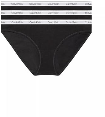 Calvin Klein dam 3-pack bikini (Low-Rise), svart/svart, S, Svart/svart, S