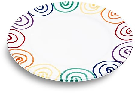 GMUNDNER KERAMIK Piattini Dessert Arcobaleno Gourmet (22 cm), fatto a mano in Austria