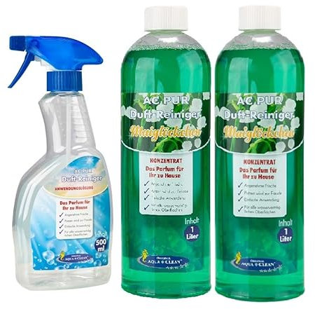 AQUA CLEAN PUR Duft-Reiniger Konzentrat Maiglöckchen 2x 1l inkl. Sprühflasche (Maiglöckchen)