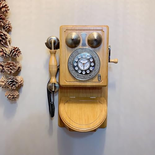HPTHLY Teléfono de Pared Antiguo, teléfono Fijo Retro, teléfono con Cable Vintage, teléfono de decoración de Pared Antiguo para el hogar, la Oficina, la decoración del Hotel