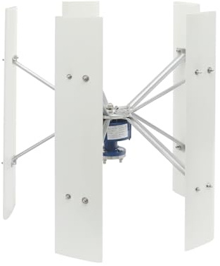 Hanmorfarbi Vertikale Windturbine,5 Blatt Windturbine,100w Windturbine,Nachhaltige Saubere Energie,Windturbine FüR Haus,Boot,Rv,StraßEnbeleuchtung (12, Volt)