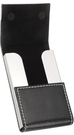 sourcing map Visitenkartenhalter, PU-Leder, Visitenkartenetui, Tasche, Visitenkartenetui, Metallhalter mit Magnetverschluss, für Damen und Herren, Gelb