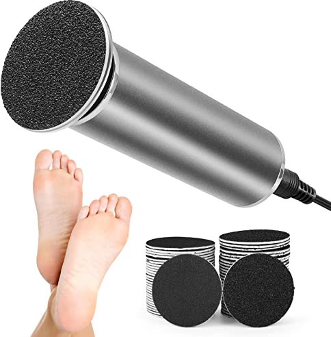 Lima Eléctrica Pies Quita Durezas para Pies, Electrica Aparato de Pedicura Eliminar de Callos, Profesional Cuidado Pies Pulidor de Callos para Secos y Agrietados Talones, 60 Papel De Lija