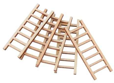 WEQYFDC Lot de 5 Mini-échelles Miniatures en Bois for décoration de Maison, Micro-Paysage, Fournitures de Jardin