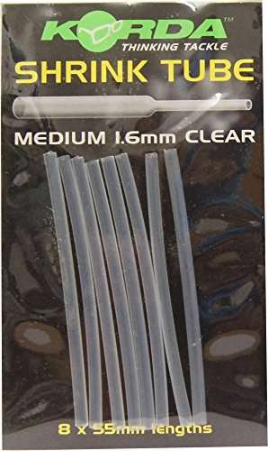 Korda Schrumpfschlauch zum Karpfenangeln, Verbessert die Hakrate, Schrumpft über Dampf, für Line-Aligner Rigs, 1,6mm Durchmesser, Klar
