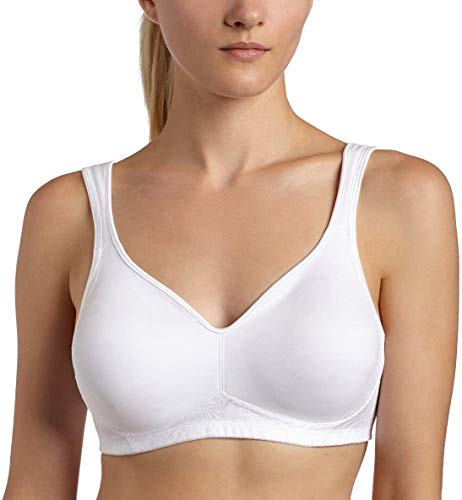 Playtex Women's 18 Hour Seamless Smoothing Full Coverage Bra, Cool Comfort Wireless, Wire-Free, (1-Pack and 2-Pack), US4049, 1 Pack - White, 44C