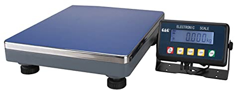 G & G PSE 150kg/10g Paketwaage Plattformwaage, robuste 38 × 32 cm Wiegefläche aus Aluminumguss, verstellbare Füße,Digitalwaage, Netzteil oder Batteriebetrieb