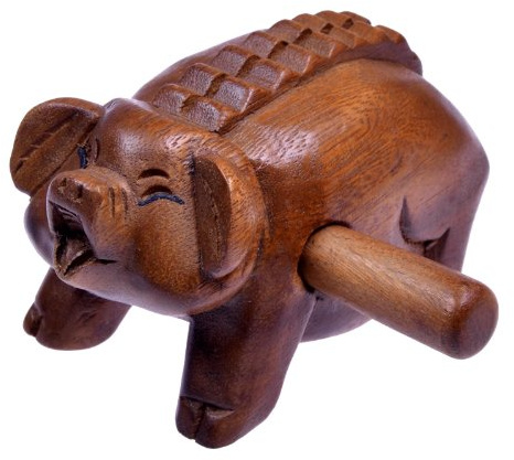LOGOPLAY Sound Pig Taglia L - Sound Pig - Animale Sonoro - Maiale Musicale - Strumento Musicale/Percussione in Legno