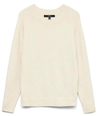 Vero Moda Nos Mujer Vmdoffy LS O-Neck Blouse Noos suéter Not Applicable, Beige (Birch Detail: Melange), 44 (Talla del Fabricante: X-Large)