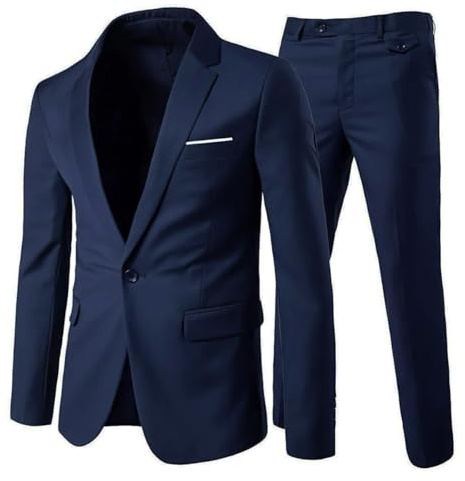 Allthemen Herrkläder 2 delar smal passform bröllopsklänning kostym två knappar business kostym blazer vardagliga jackor byxor