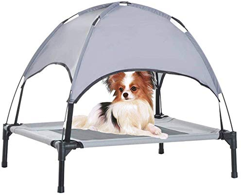 PJDDP Hundeliege Mit Dach Hundebett Baldachin,Erhöhtes Hundebett,Atmungsaktives Erhöhtes Katzenbettzelt, Hundesofa Schlafplatz Outdoor Schlafplatz Hundesofa Hunde Liege Haustierbett,M
