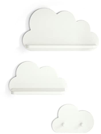 Mamas & Papas White Cloud Shelves and Coat Hook Set