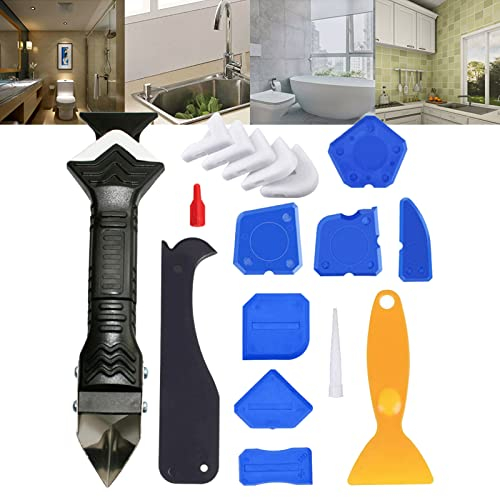 18 Stücke Silikonentferner Silikon Abzieher Fliesen Reparatur Set, Silikonentferner Werkzeug, Silikon Dichtungsdüse Silikonfugen Abzieher Werkzeug für Küche Kleidung