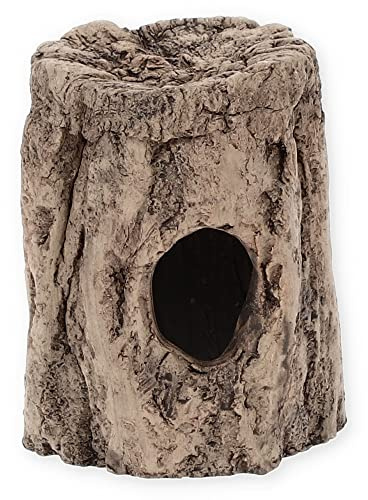 GarPet Aquariumdeko Baumstumpf Gr. L Aquarium Dekoration Versteck Ablaichhöhle Krebshöhle Welshöhle Fischhöhle Ton Braun