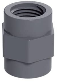 Male Female Connectors PVC Grey Metric Plumbing Pipe Fitting Adapters for Aquarium Fish Tank Pond Solvent Weld Plumbing (Threaded Female Connector, 25mm to 3/4)