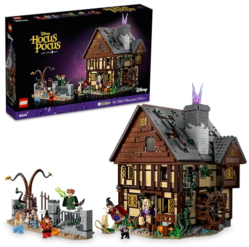 LEGO Ideas Disney Hocus Pocus: The Sanderson Sisters' Cottage Collectible Building Set, Unique Gift Idea for Adults and Fans of Disney Movie Hocus Pocus, Includes Sanderson Sister Minifigures, 21341