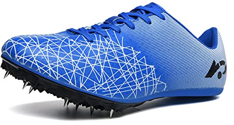 Track Spike Shoe for Men Professional Field and Track Shoes Breathable Running High Jump Racing Shoes Blue