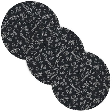 3 Pcs Pot Holders Trivets Set for Hot Pots and Pans 15in Cotton Thread Weave Heat Resistant Mat for Microwave Stove Plate Holder Mexican Cinco Mayo Cactus Chili