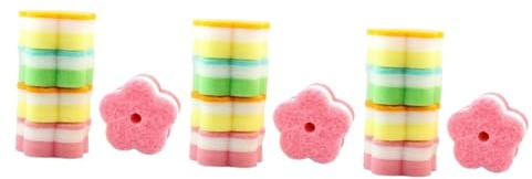 SOLUSTRE Küchenmaschiene 30 Stück Scheuerschwamm Schwamm Schrubber Reinigungstuch tücher Küchen Scheuerschwämme Für Geschirrspülen Reinigungskugel Blumenform