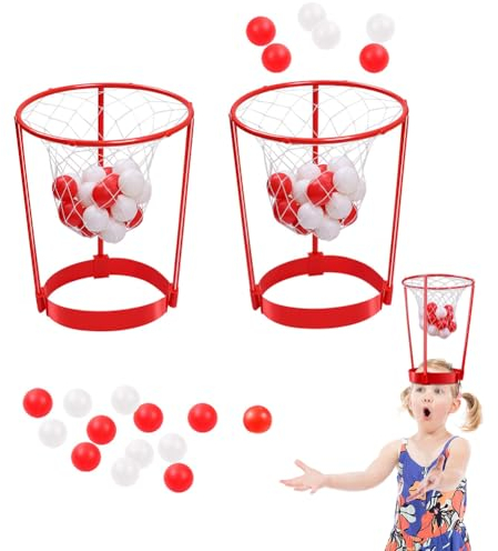 COJJ-Basketball Spiele, 2 Set Head Basketballkorb Spielzeug für Kinder und Erwachsene-Basketballspiele Partyspiele Basketball-Spielzeug Schießspiel Mini Plastik Erwachsener Kind Partybedarf