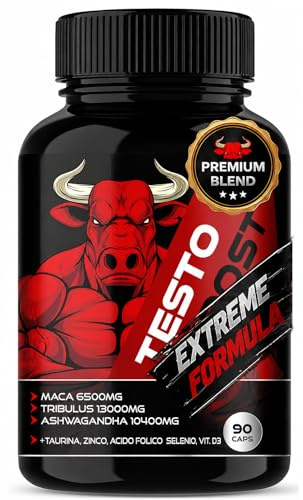 Potenciador testosterona. Para desatar la líbido natural. Testo Boost Potenciador + Masa muscular + Fuerza + Energía + Resistencia.