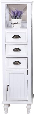Massivholz weiß badezimmerschrank badezimmer regal badezimmerschrank schmal kommode holz badregal stehend hochschrank badezimmer badmöbel für kleine bäder Geeignet für Badezimmer und Wohnzimmer ( Size