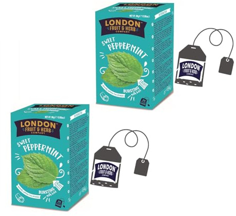 London Fruit® | Infusión de Menta y Regaliz Sin Cafeína | Té de Hierbas Digestivas de Menta y Regaliz - 2 x 20 Filtros (60 Gr)