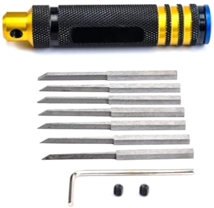 Model Chisels with Cutter Resin Scriber Line Chisels 7 Cutter Tool Cutting Tool for Remote Car Drones Repairing Manual Tool