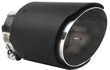 Echte Kohlefaser 51/57/63/76MM Universal Auto Auspuffblende Endschalldämpfer Endstück gerade matt schwarz Auto Tuning(63-101mm)