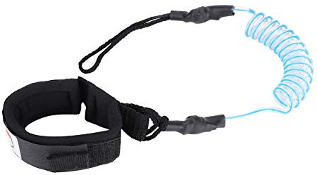 NOENNULL Laisse de planche de surf de 5 mm, dragonne pour pied, corde de pied à ressort hélicoïdal, corde en spirale souple et élastique, corde de pied à ressort en spirale pour planche de surf (bleu)